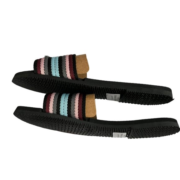 Havaianas slide sandals You Malta Mix multicolor stripes size 8 flat - Picture 6 of 10